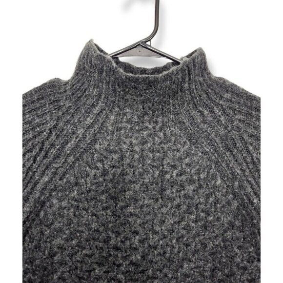 Anthropologie Alpaca Blend Turtleneck Fisherman Cable Balloon Sleeve Sweater XS - Picture 3 of 8